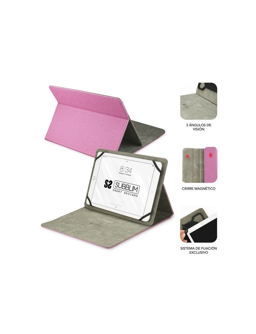 Funda Subblim Clever Stand para Tablets de 9.6'-11'/ Rosa