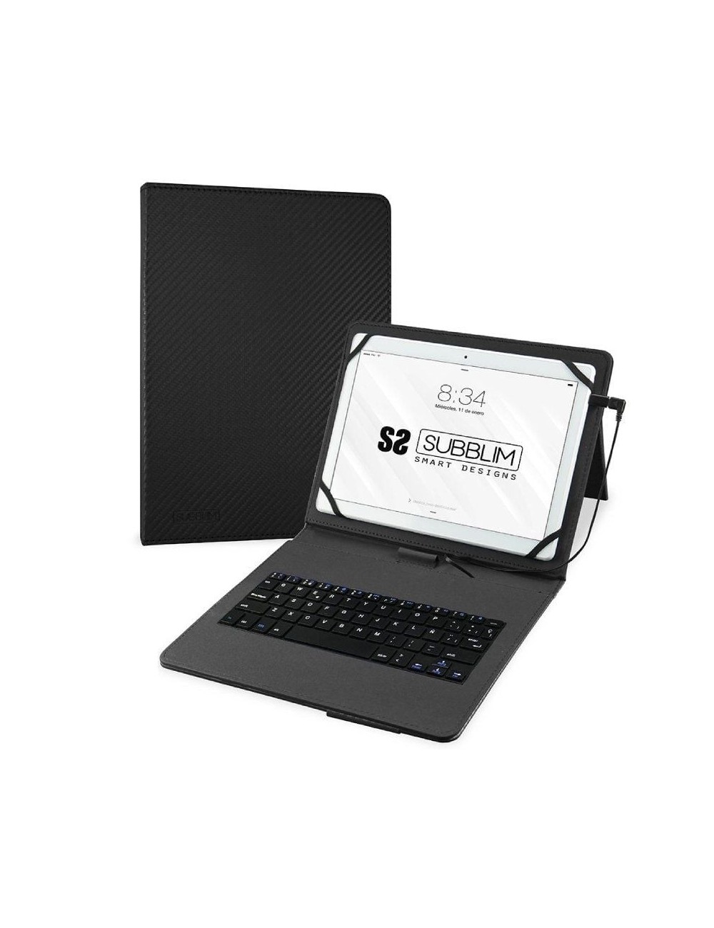Funda con Teclado Subblim Keytab Pro USB para Tablets de 10.1'-11'/ Negra
