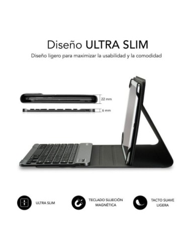 FUNDA AMB TECLAT SUBBLIM KEYTAB PRO BLUETOOTH GRIS - PER A TABLET DE 10.1"- BATERIA 420MAH-COMP. WINDOWS ANDROID MACOS