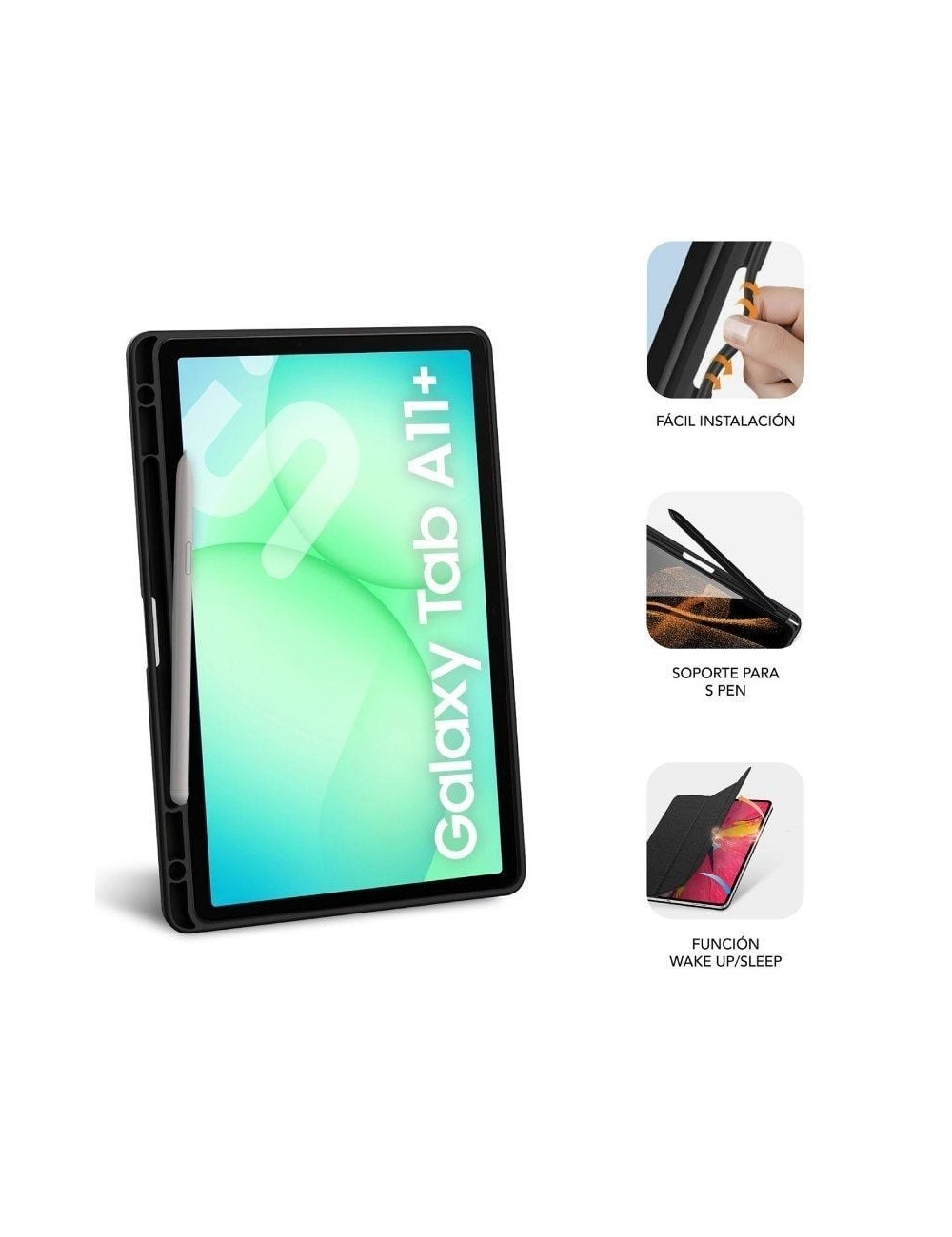 Funda Subblim Clear Shock Case para Samsung A11+/ Negra