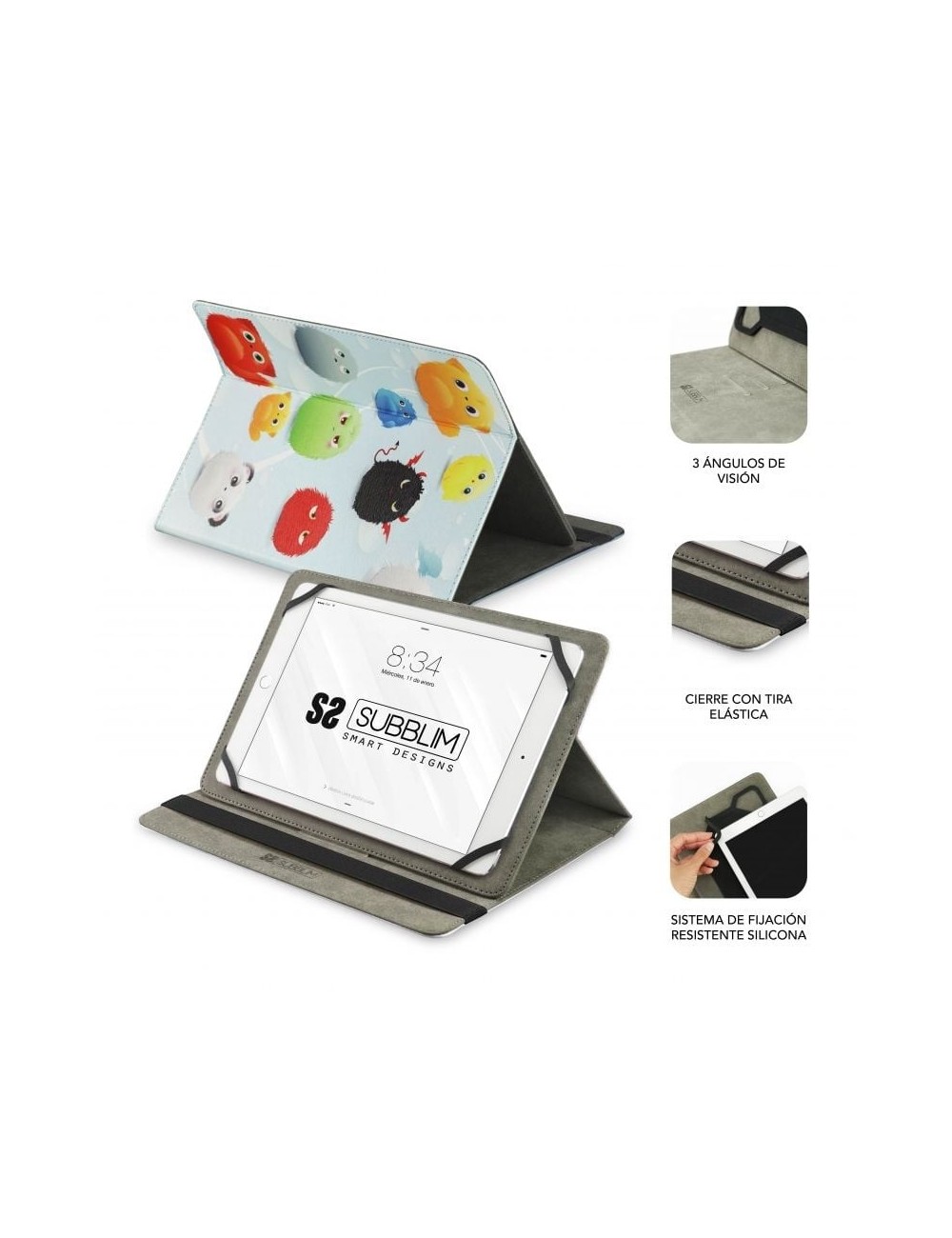 Funda Subblim Trendy Furry para Tablets de 9.6'-11'/ Negra