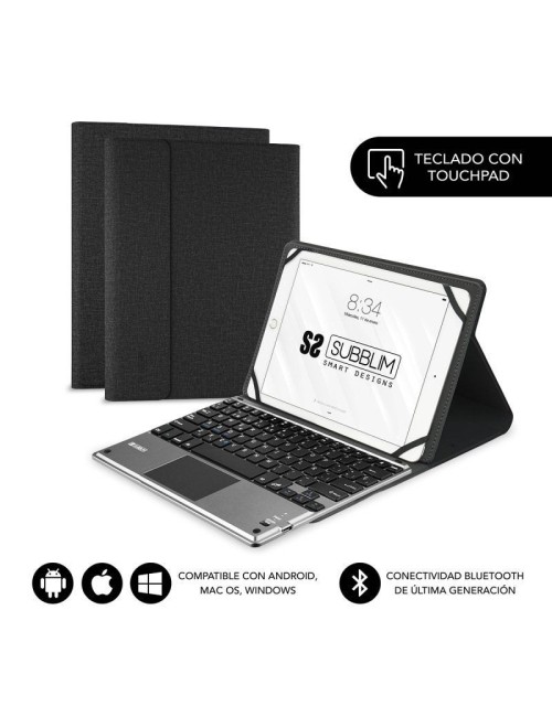 Funda con Teclado Subblim Keytab Pro Bluetooth Touchpad para Tablets de 9.6'-10.8'/ Negra