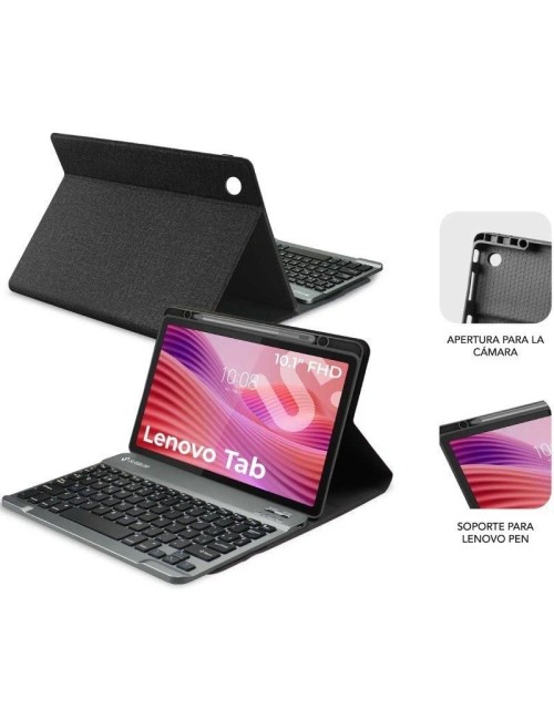 Funda con Teclado Subblim Shock Case Lenovo Tab 10.1' 2025/ Negra