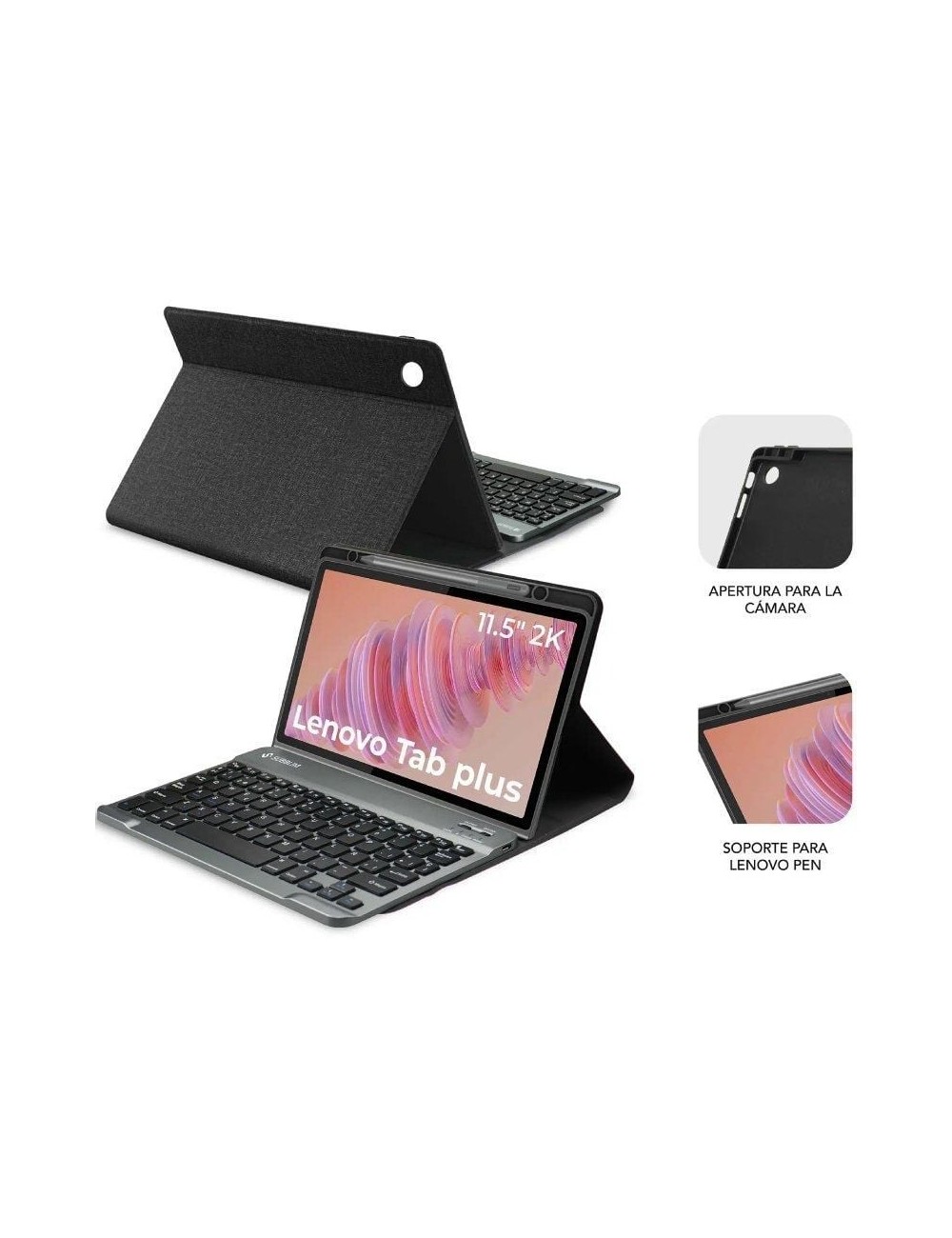 Funda con Teclado Subblim Keytab Pro BT Lenovo Tab 2025 11.5'/ Negra