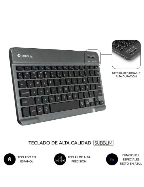 Funda con Teclado Subblim Keytab Pro BT Lenovo Tab 2025 11.5'/ Negra