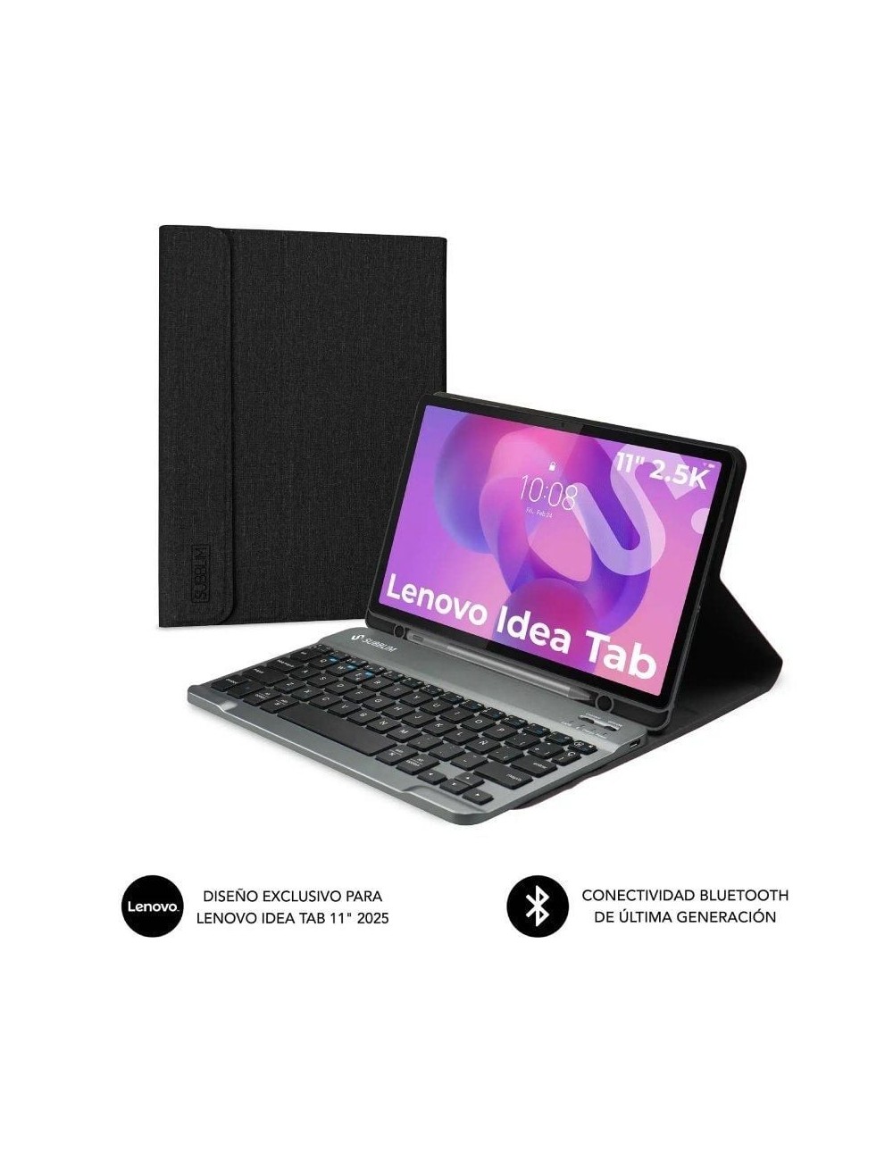 Funda con Teclado Subblim Keytab Pro BT Lenovo Idea Tab 11' 2025/ Negra