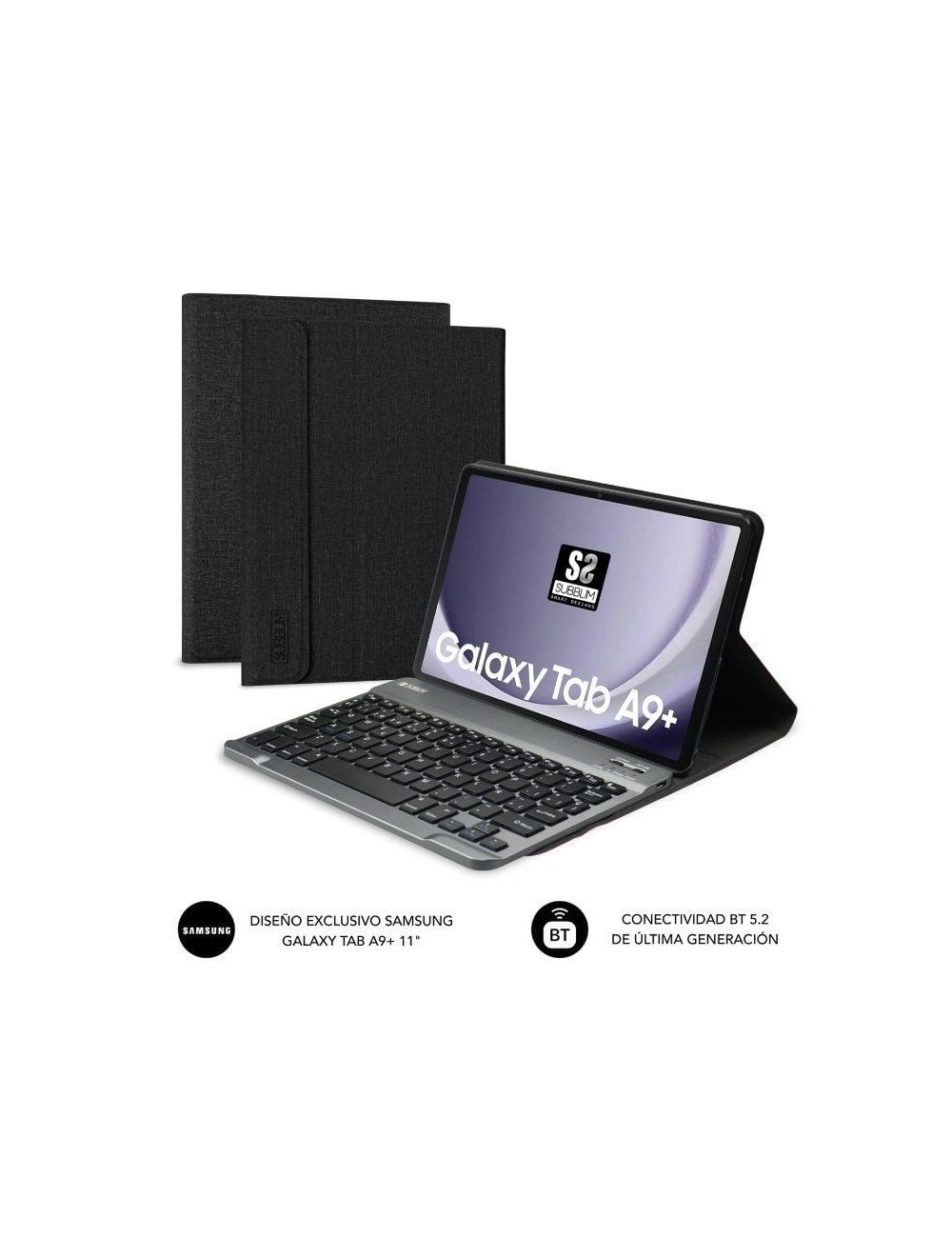 Funda con Teclado Subblim KeyTab Pro BT para Tablets Samsung Galaxy A9+/ Negra