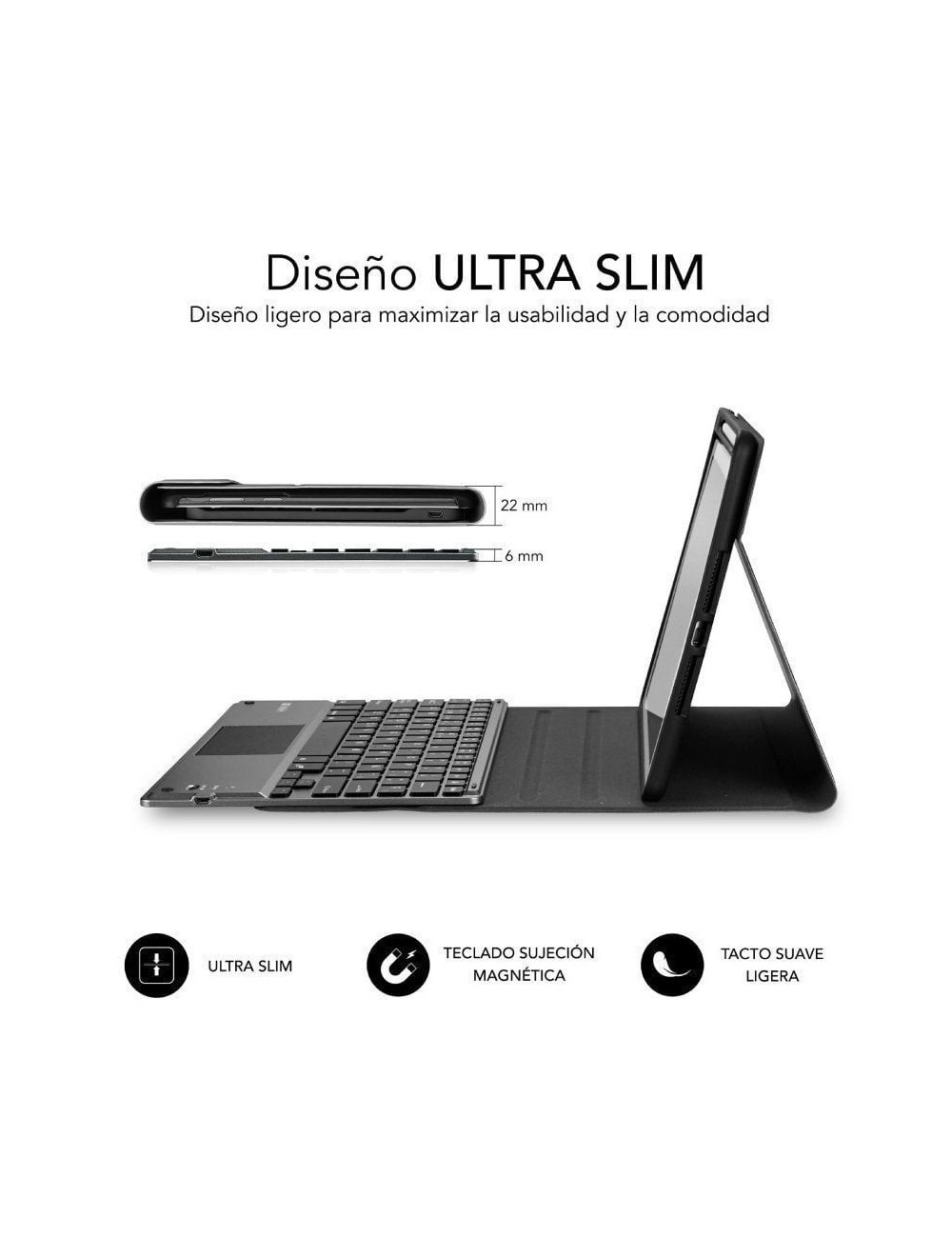Funda con Teclado Subblim KeyTab Pro BT para Tablet iPad 10.9' 10a Gen/ Negra