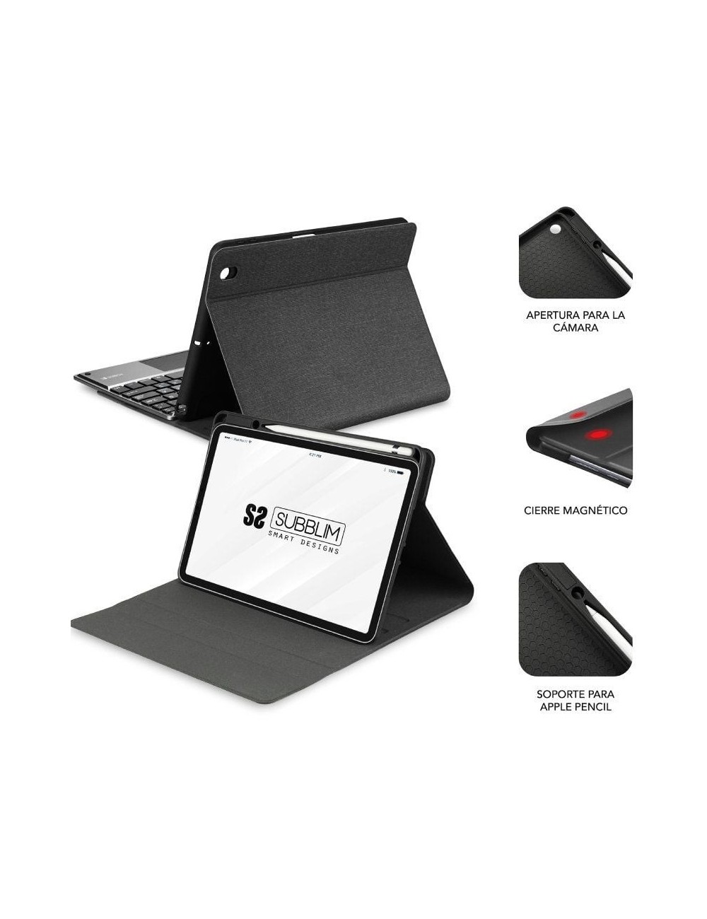 Funda con Teclado Subblim KeyTab Pro BT para Tablet iPad 10.9' 10a Gen/ Negra