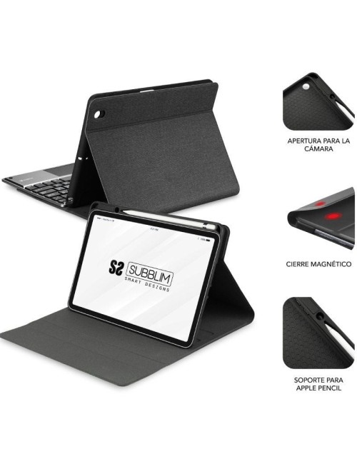 Funda con Teclado Subblim KeyTab Pro BT para Tablet iPad 10.9' 10a Gen/ Negra