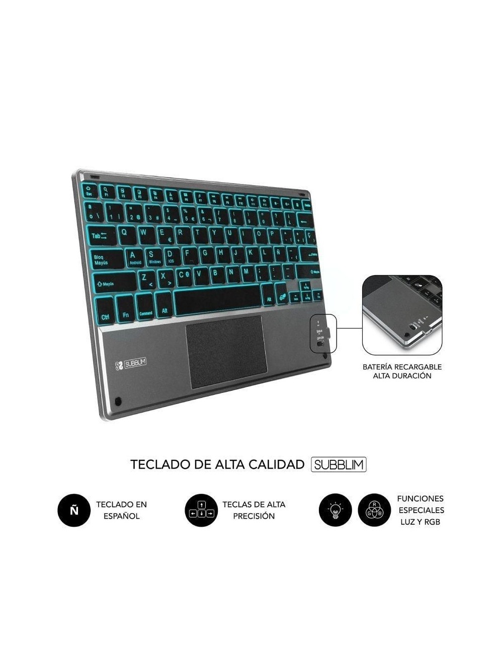 Funda con Teclado Subblim KeyTab Pro BT para Tablet iPad 10.9' 10a Gen/ Negra