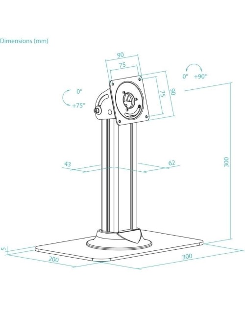 Soporte de Mesa para Marco Antirrobo de Tablet TooQ TQATC2601-B/ Negro