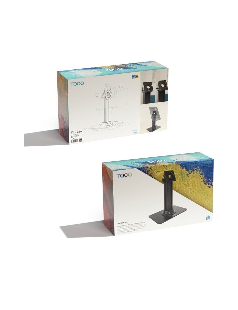 Soporte de Mesa para Marco Antirrobo de Tablet TooQ TQATC2601-B/ Negro