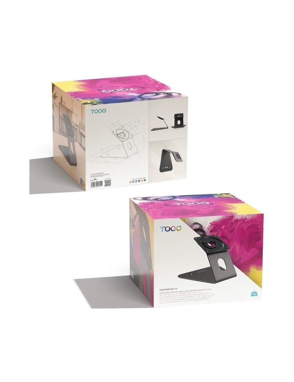 Soporte de Mesa/Pared para Marco Antirrobo de Tablet TooQ TQATWM3401-B/ Negro