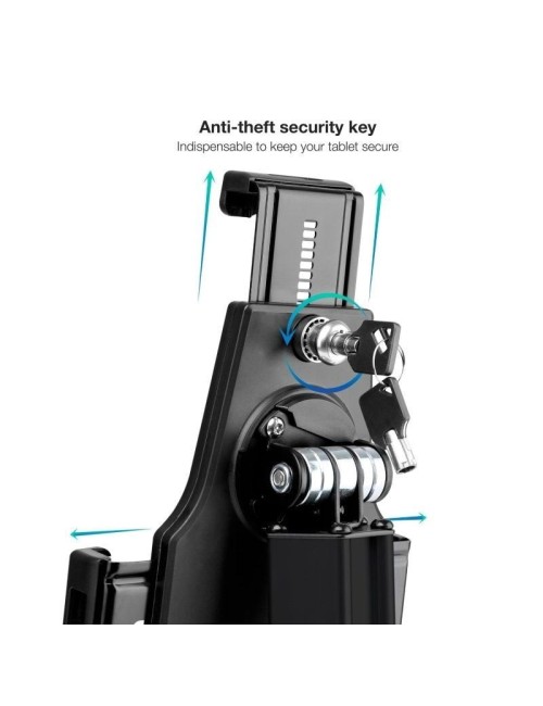 Soporte para Tablet TooQ TQTDS0811/ Antirrobo/ Negro