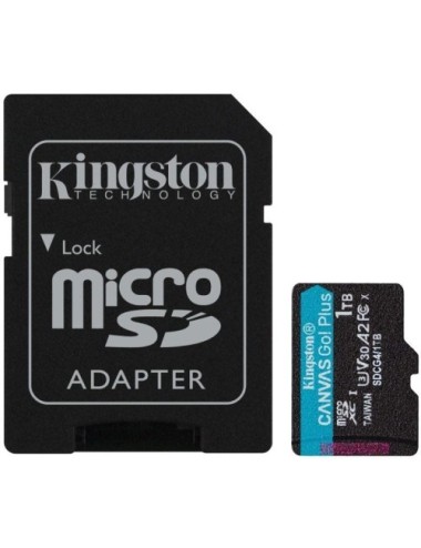 Tarjeta de Memoria Kingston CANVAS Go! Plus 1TB microSD XC con Adaptador/ Clase 10/ 200MBs