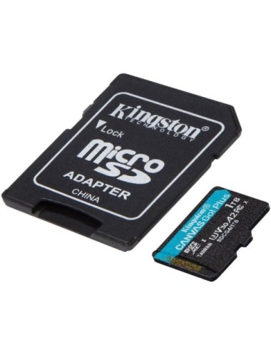 Tarjeta de Memoria Kingston CANVAS Go! Plus 1TB microSD XC con Adaptador/ Clase 10/ 200MBs