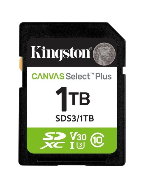 Tarjeta de Memoria Kingston CANVAS Select Plus 1TB SD XC/ Clase 10/ 150MBs