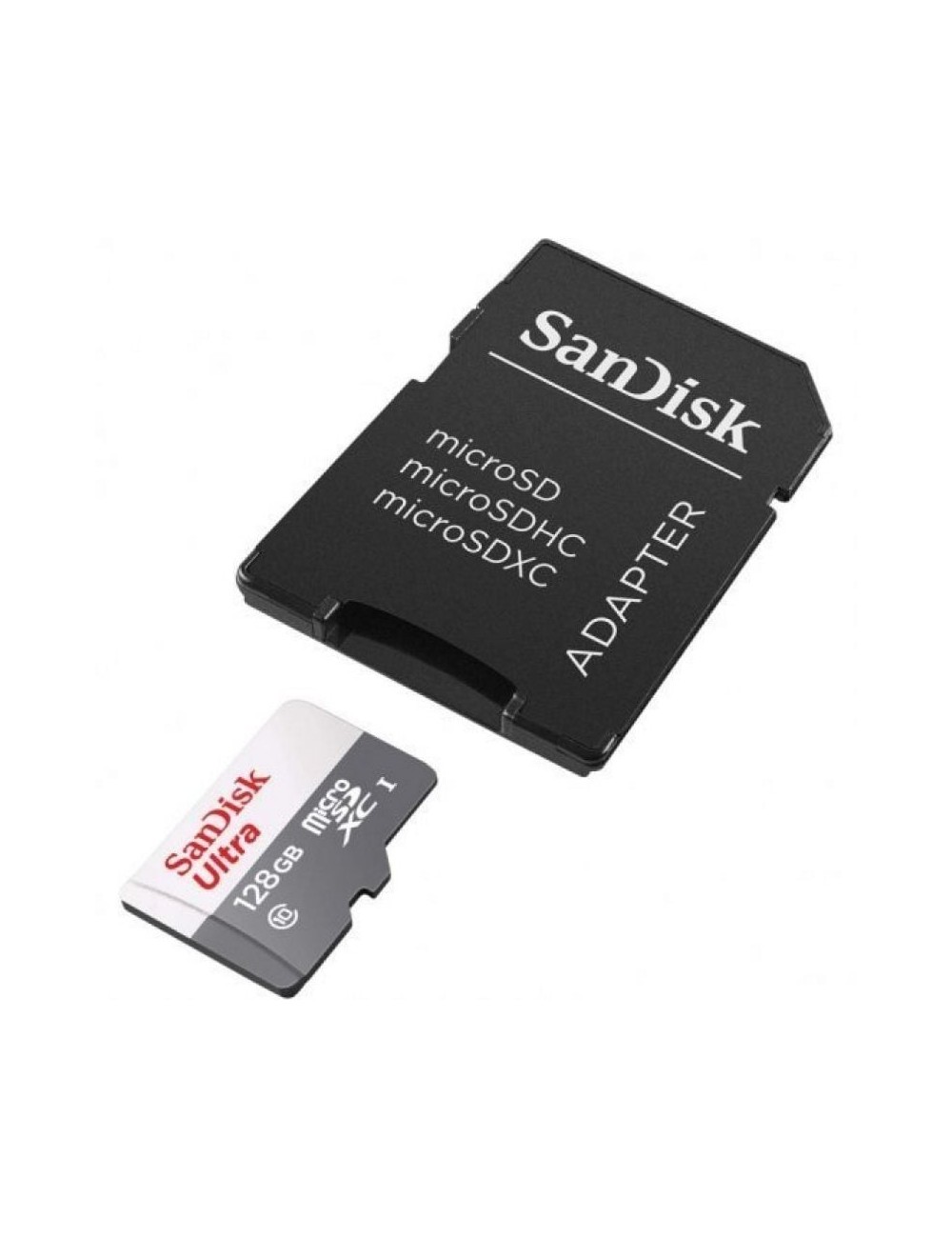 Tarjeta de Memoria SanDisk Ultra 128GB microSD XC con Adaptador/ Clase 10/ 80MB/s