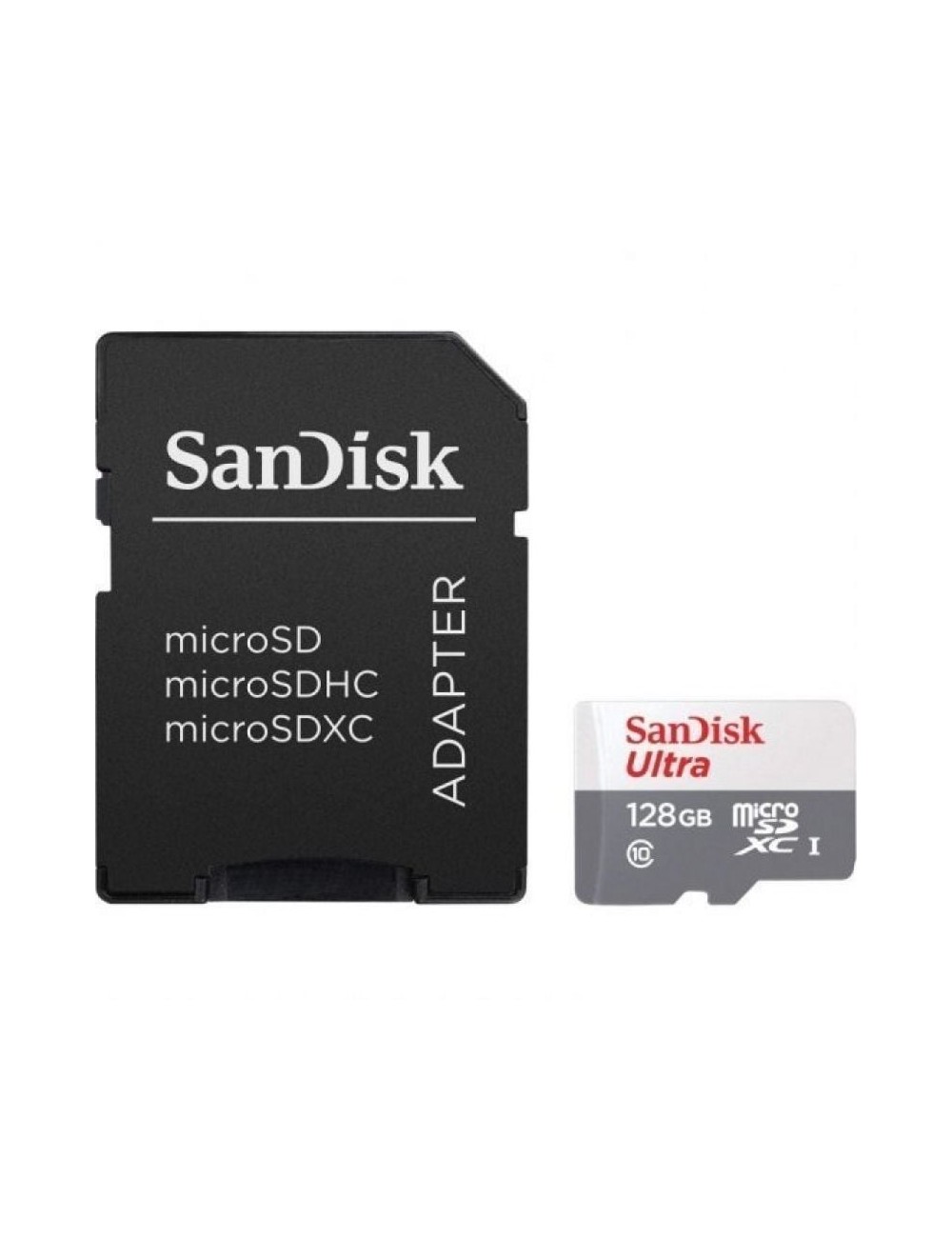 Tarjeta de Memoria SanDisk Ultra 128GB microSD XC con Adaptador/ Clase 10/ 80MB/s
