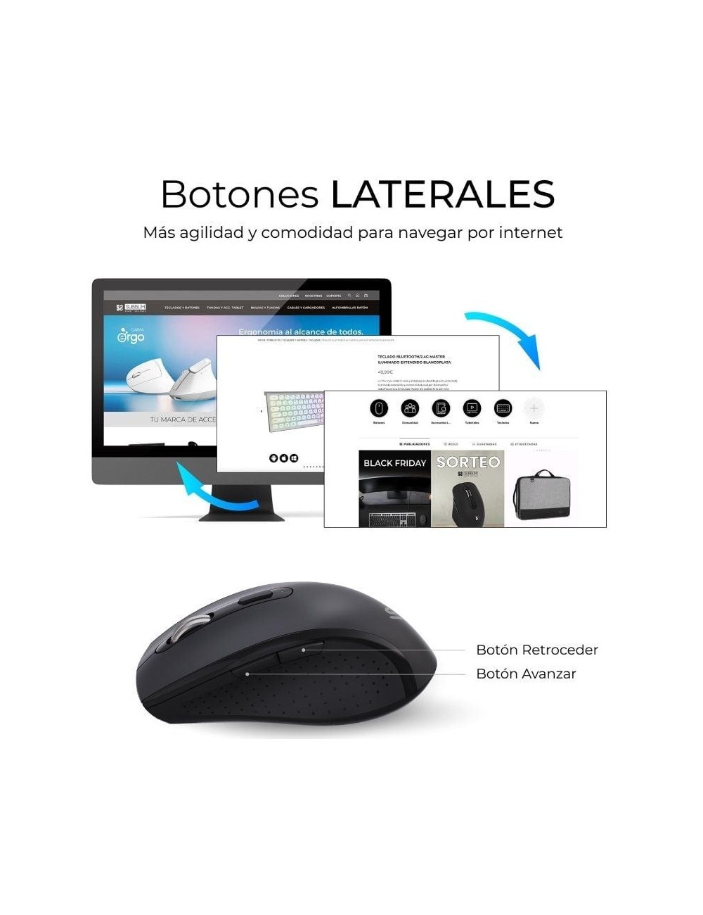Teclado y Ratón Inalámbrico Subblim Combo Dual Office Prowave/ Negro