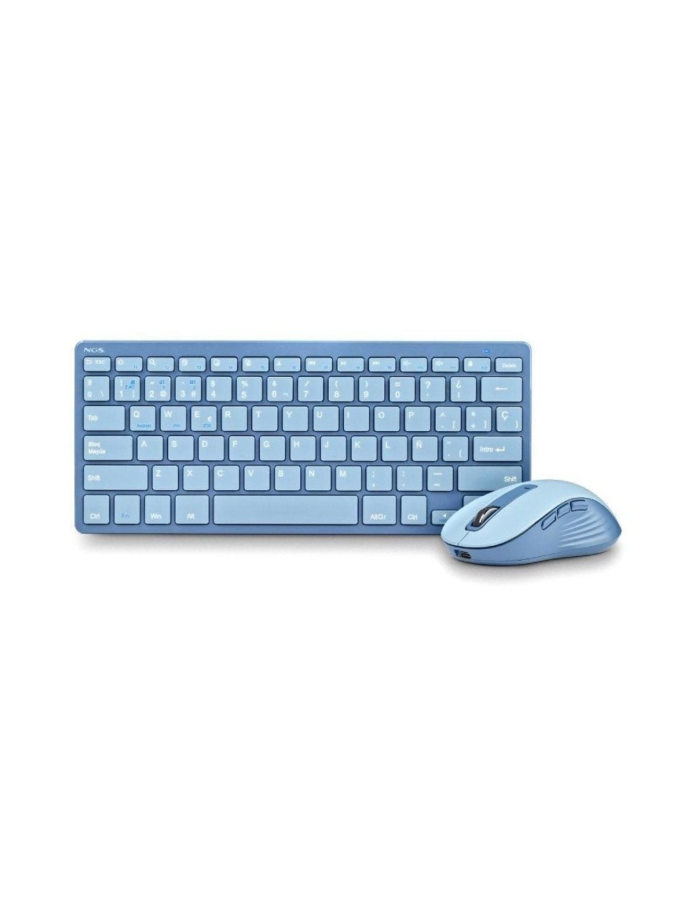 Teclado y Ratón Inalámbricos NGS Fantasy Kit Blue/ Azul