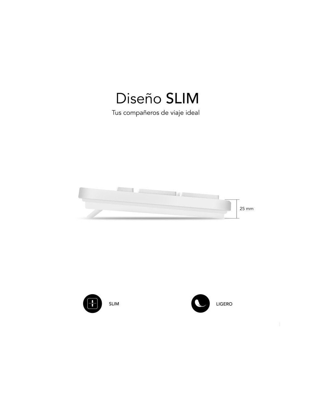 Teclado Subblim Business Slim Silencioso/ Blanco