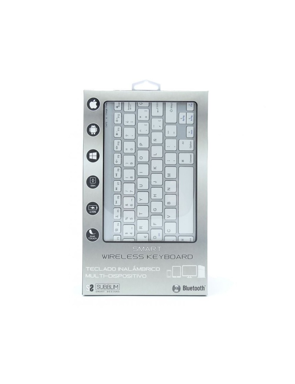 Teclado Compacto Inalámbrico Subblim Smart/ Plata