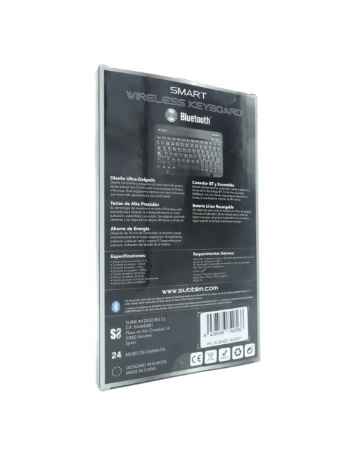 Teclado Compacto Inalámbrico Subblim Smart/ Plata