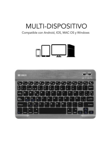 Teclado Compacto Inalámbrico Subblim Smart/ Gris