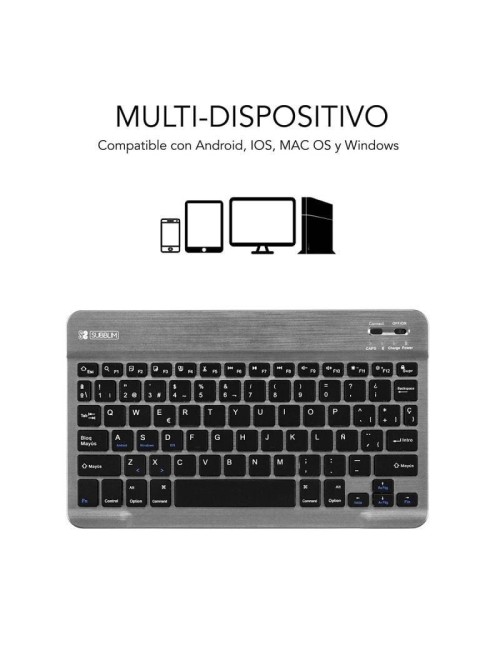 Teclado Compacto Inalámbrico Subblim Smart/ Gris