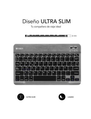 Teclado Compacto Inalámbrico Subblim Smart/ Gris