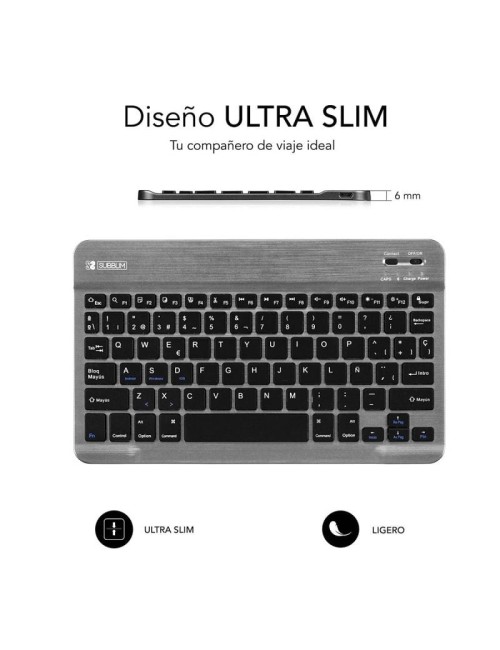 Teclado Compacto Inalámbrico Subblim Smart/ Gris