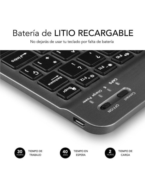 Teclado Compacto Inalámbrico Subblim Smart/ Gris