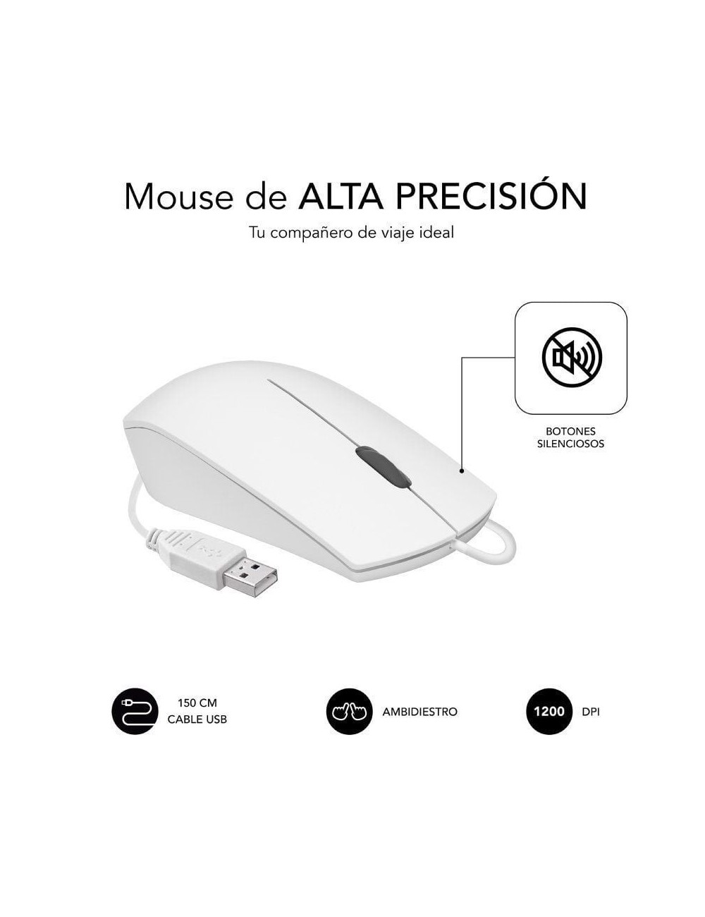 Teclado y Ratón Subblim Combo Business Slim Silencioso/ Blanco