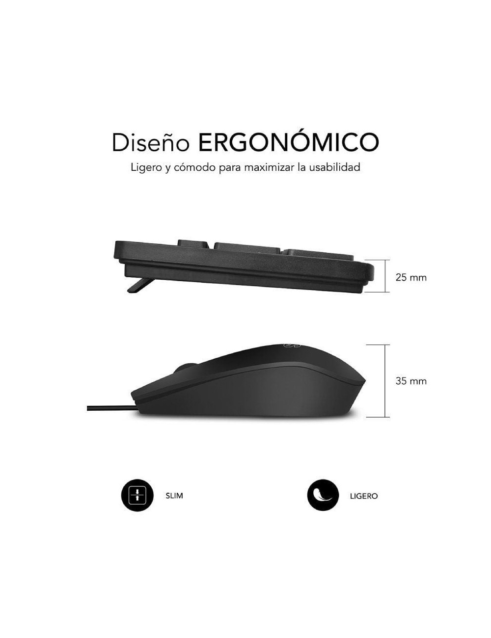 Teclado y Ratón Subblim Combo Business Slim CSSK01