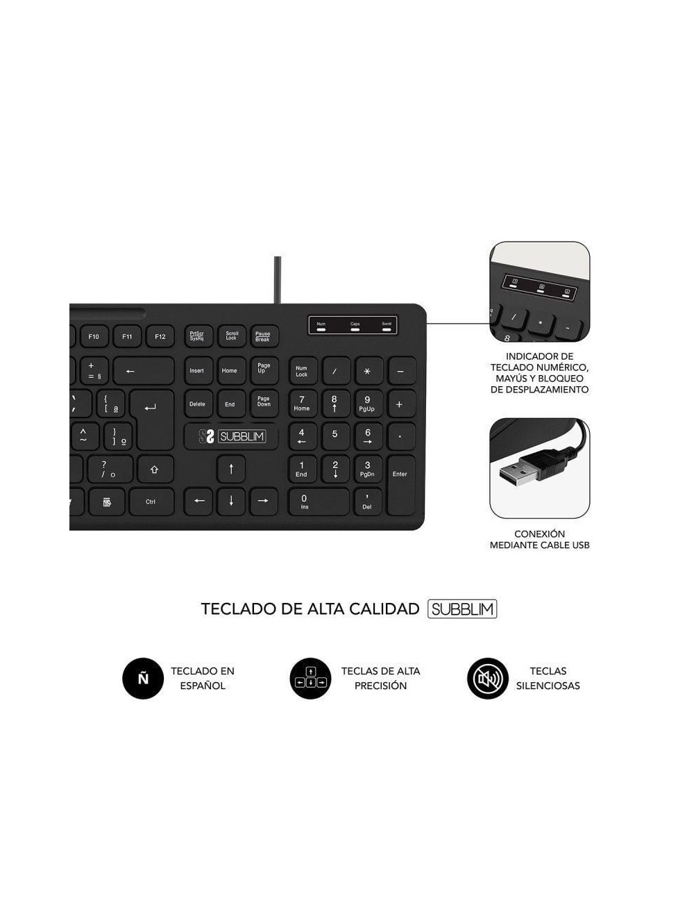 Teclado y Ratón Subblim Combo Business Slim CSSK01