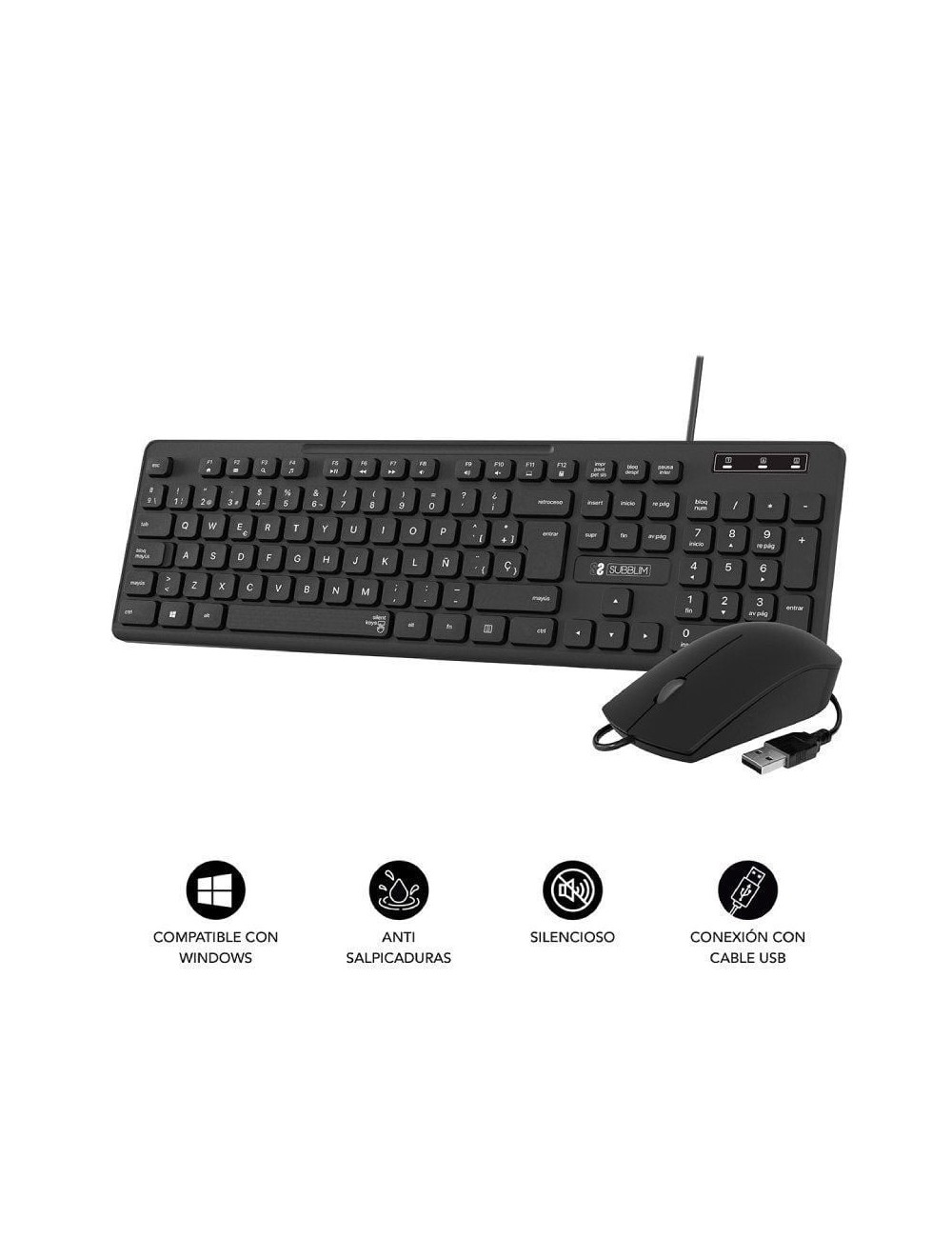 Teclado y Ratón Subblim Combo Business Slim CSSK01
