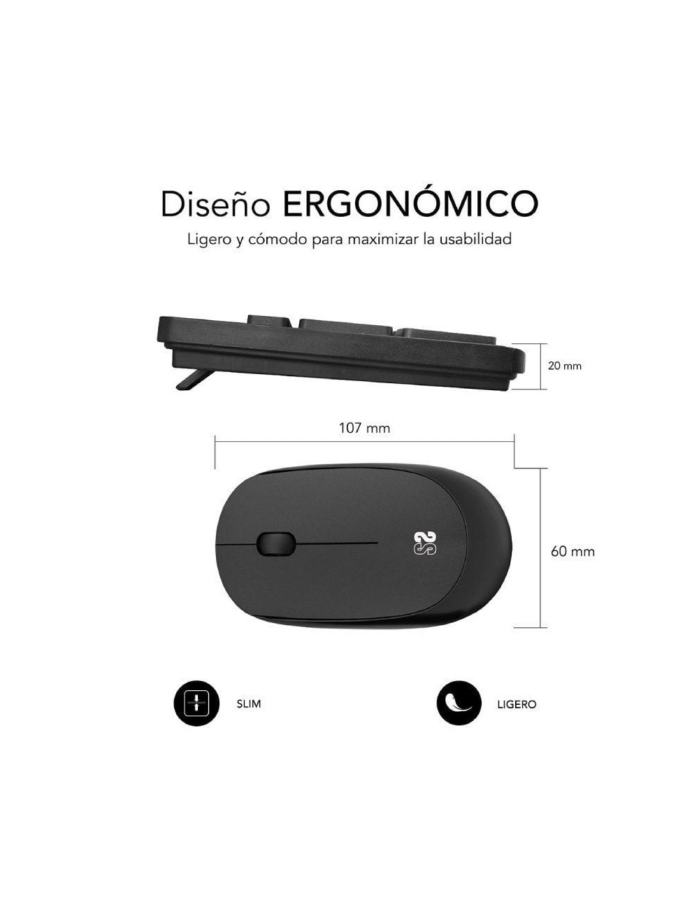 Teclado y Ratón Inalámbrico Subblim Combo Business Slim CSSW10