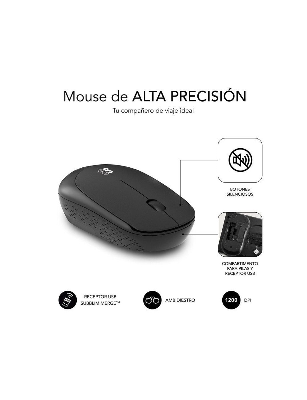 Teclado y Ratón Inalámbrico Subblim Combo Business Slim CSSW10