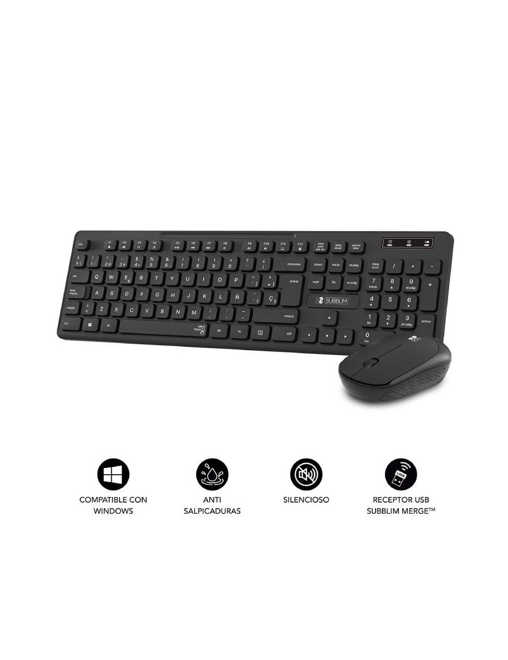 Teclado y Ratón Inalámbrico Subblim Combo Business Slim CSSW10