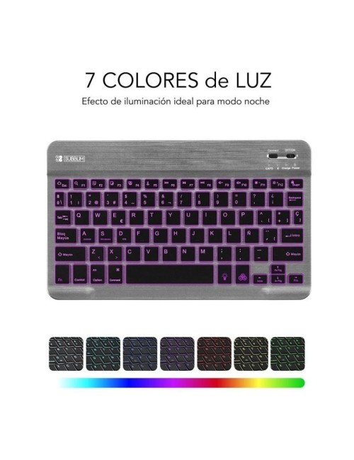 Teclado Compacto Inalámbrico Subblim Smart Backlit/ Gris