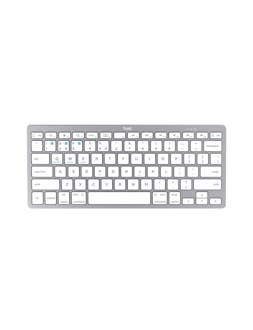 Teclado Compacto Inalámbrico Trust 24654/ Plata