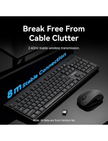 Teclado y Ratón Inalámbricos Vention Combo KTZB0-EN/ Inglés