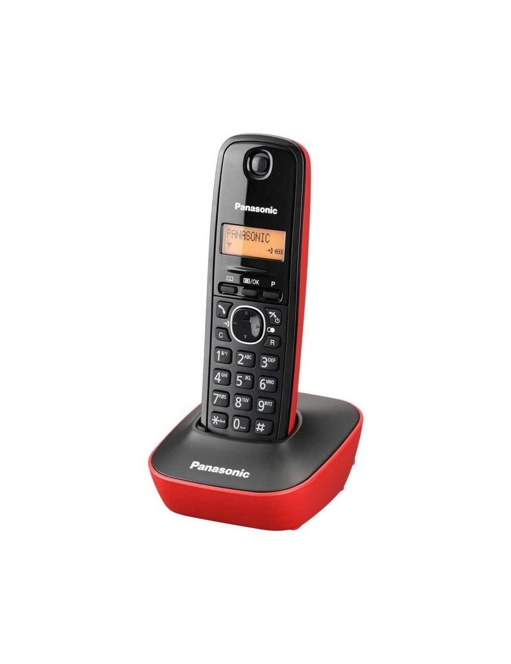 Teléfono Inalámbrico Panasonic KX-TG1611/ Negro y Rojo