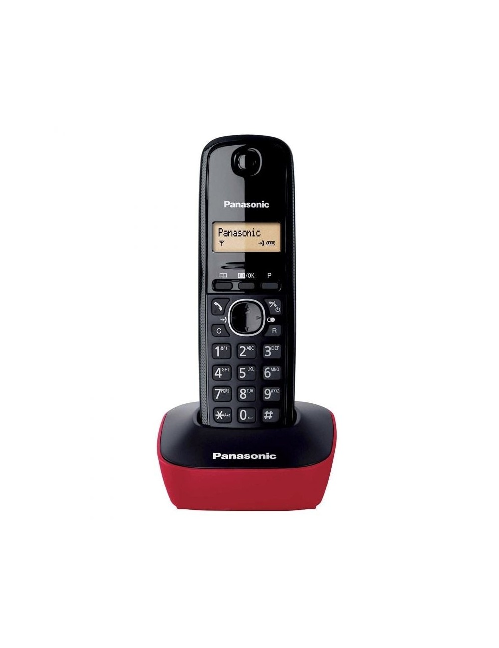 Teléfono Inalámbrico Panasonic KX-TG1611/ Negro y Rojo