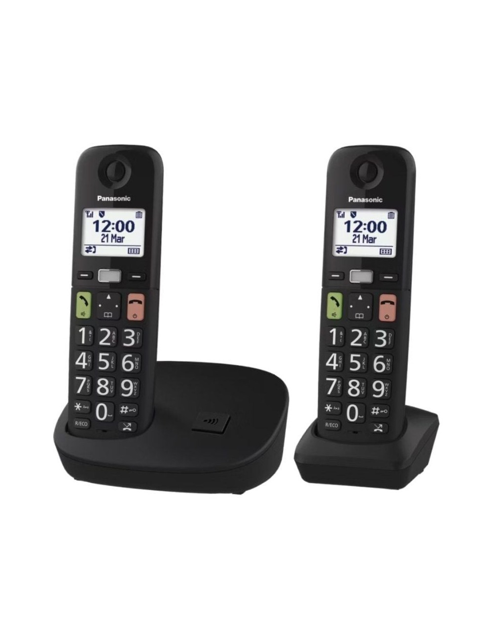 Teléfono Inalámbrico Panasonic KX-TGU112EXB/ Pack DUO/ Negro