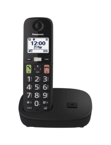 Teléfono Inalámbrico Panasonic KX-TGU112EXB/ Pack DUO/ Negro