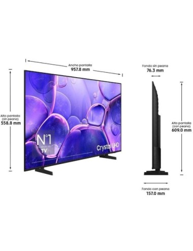 Televisor Samsung LED Crystal UHD TU43U8005FU 43'/ Ultra HD 4K/ Smart TV/ WiFi