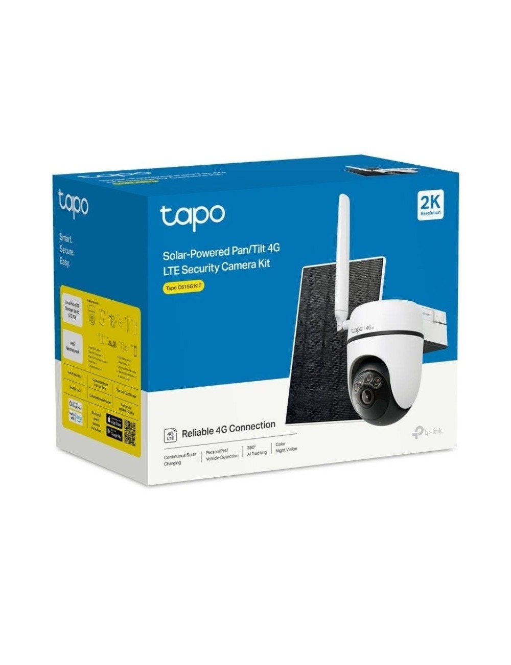 Cámara de Videovigilancia TP-Link Tapo C615G Kit/ Visión Nocturna/ Control desde APP/ Incluye Panel Solar